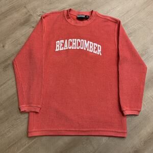 The Beachcomber Cape Cod Adult Large L Ribbed Sweatshirt Crewneck Coral/Pink